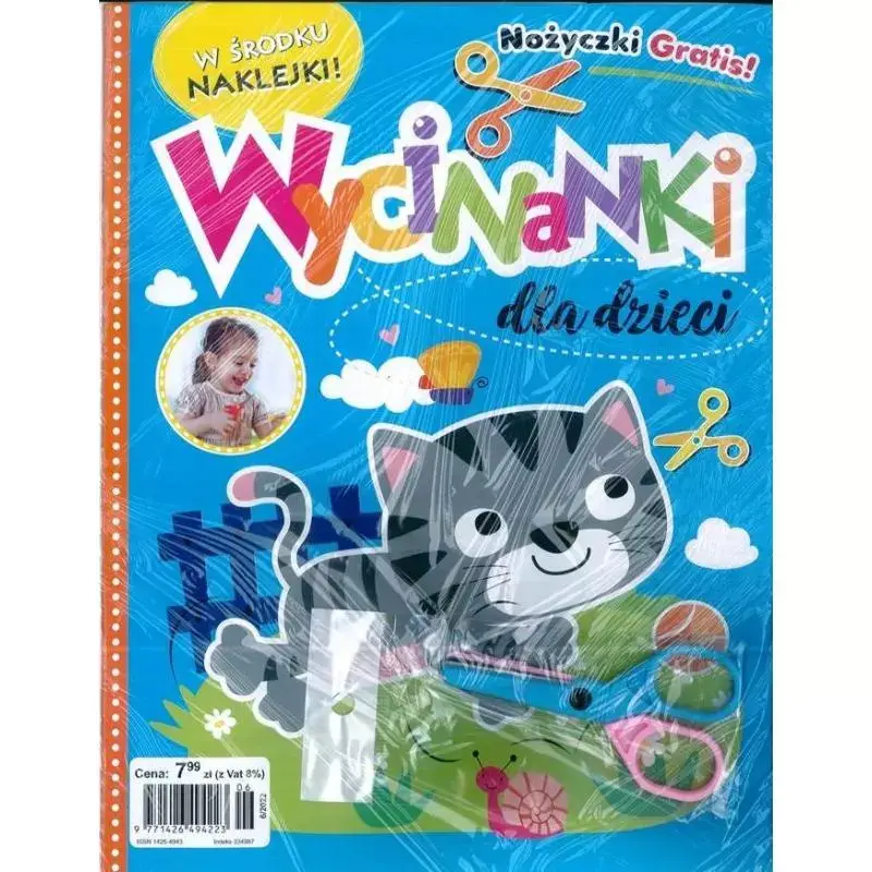Bezpieczne zakupy WYCINANKI DLA DZIECI Z NAKLEJKAMI + NOŻYCZKI