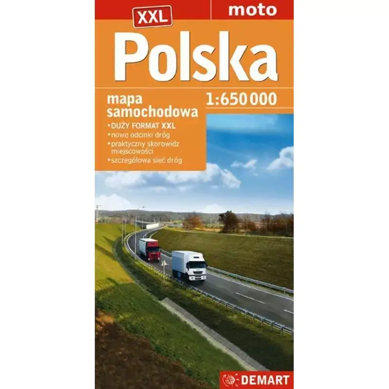 Łatwy zwrot POLSKA MAPA SAMOCHODOWA XXL 1 : 650 000