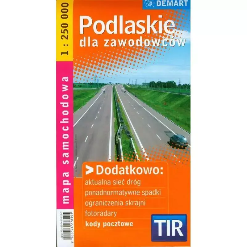 PODLASKIE MAPA SAMOCHODOWA 1 : 250 000 Obniżka ceny