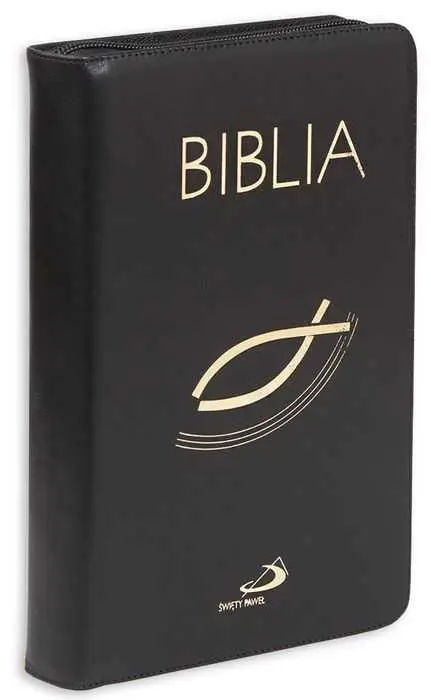 Biblia „z rybką” – oprawa czarna, z suwakiem, z kolorową wkładką Tani