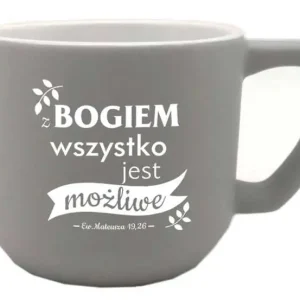 KUBEK BECZKA SZARYZ Bogiem wszystko jest możliwe Popularny
