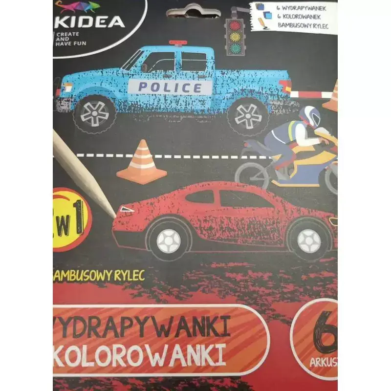 Wyjątkowa oferta AUTA. WYDRAPYWANKA I KOLOROWANKA 2W1 KIDEA