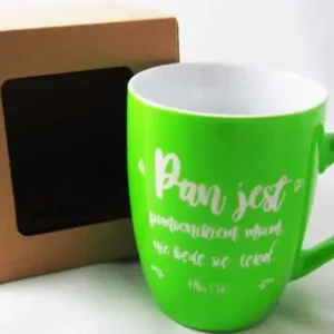 Tani Kubek ceramiczny – zielony – Pan jest pomocnikiem