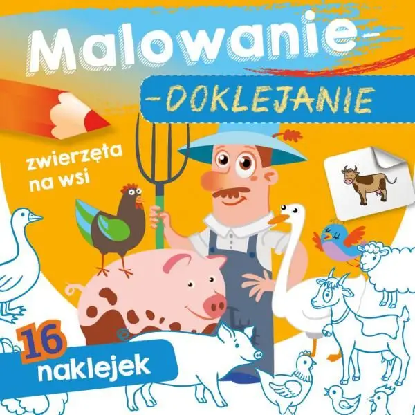 Książeczka 15X15 cm Malowanie-doklejanie. Zwierzęta na wsiNaklejki SKRZAT071108 Taniej